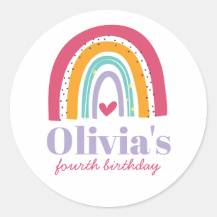 Sticker Rond Anniversaire lumineux de Rainbow