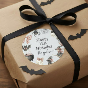 Sticker Rond Anniversaire magique d'Halloween