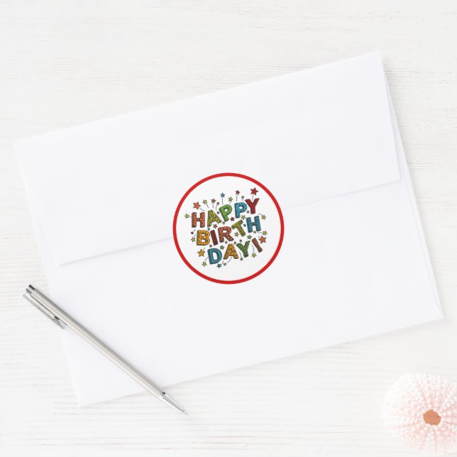 Sticker Rond Anniversaire magnifique (Enveloppe)