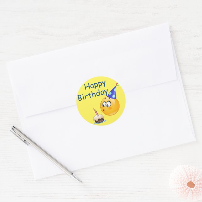 Sticker Rond Anniversaire Meilleurs voeux (Enveloppe)