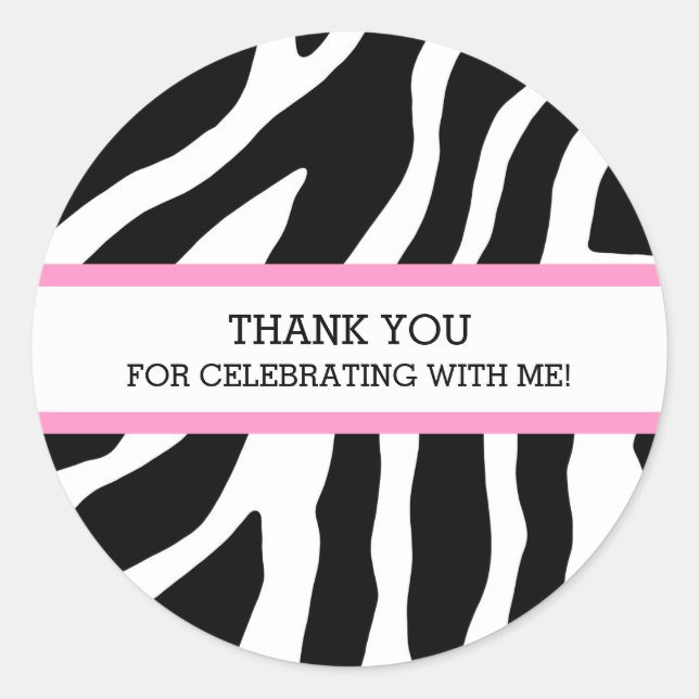 Sticker Rond Anniversaire Merci Personnalisé Favoriser Tags Zeb (Devant)