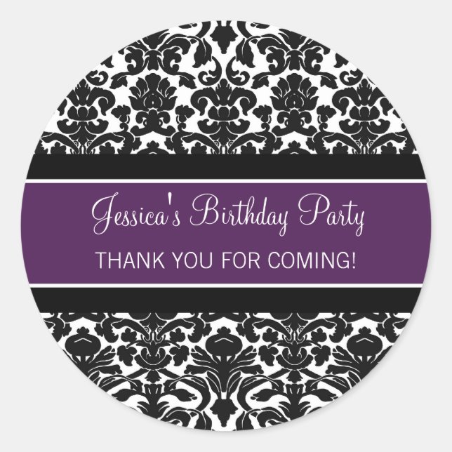 Sticker Rond Anniversaire Merci Personnalisé Nom Favoriser Tags (Devant)