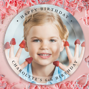 Sticker Rond Anniversaire Moderne Simple Mignon Photo Personnal