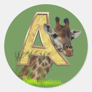 Sticker Rond Anniversaire - Monogramme majuscule -lettre A