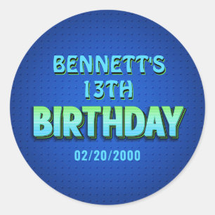 Sticker Rond Anniversaire Neon