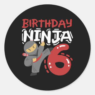 Sticker Rond Anniversaire Ninja 6 ans Karate Enfants 6e anniver