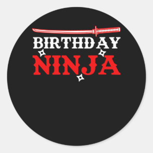 Sticker Rond Anniversaire Ninja Fighter Anniversaire