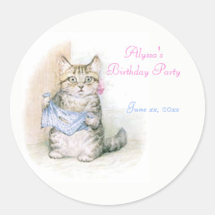 Sticker Rond Anniversaire, Party Beatrix Potter, Custom