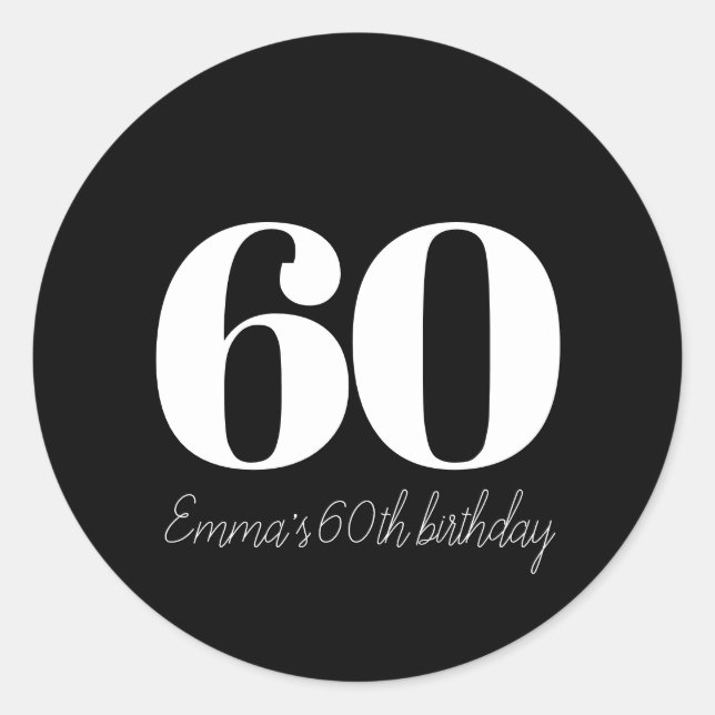 Sticker Rond anniversaire personnalisé et sophistiqué (Devant)