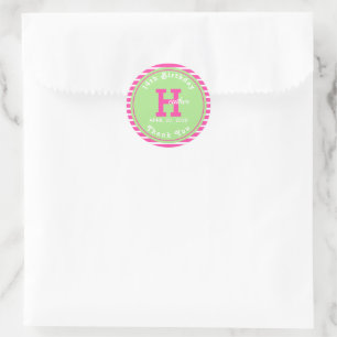 Sticker Rond Anniversaire Pink ⎮ Blanc Vert