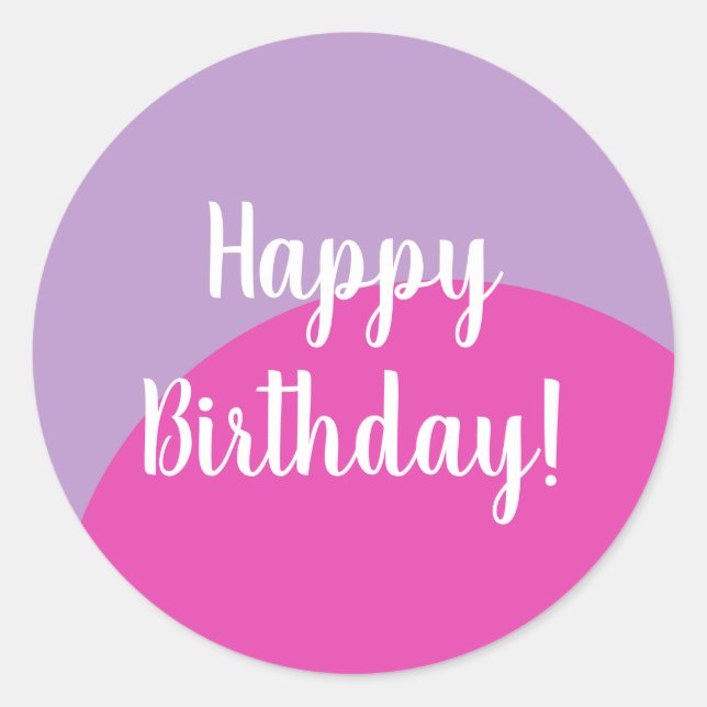 Sticker Rond Anniversaire Pink Lilac Joyeux anniversaire (Devant)
