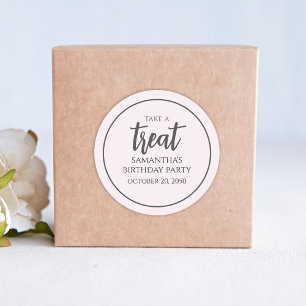 Sticker Rond Anniversaire Pink Minimaliste Cute Pois