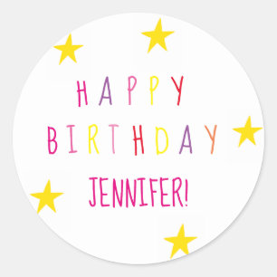 Sticker rond Anniversaire pour les enfants des éto