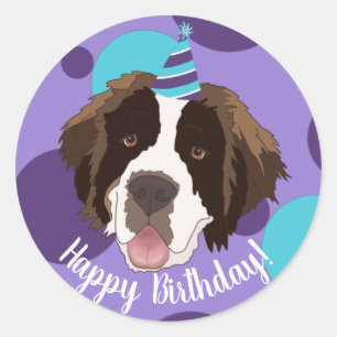 Sticker Rond Anniversaire Saint Bernard