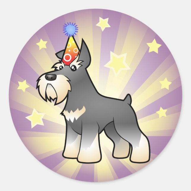 Sticker Rond Anniversaire Schnauzer (Devant)