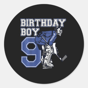 Sticker Rond Anniversaire sur le thème du gardien de but de hoc