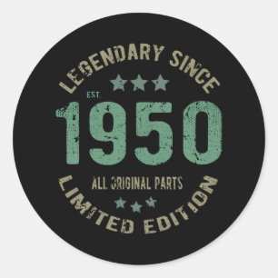 Sticker Rond Anniversaire Vintage 1950
