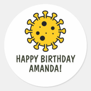 Sticker Rond Anniversaire virtuel en quarantaine