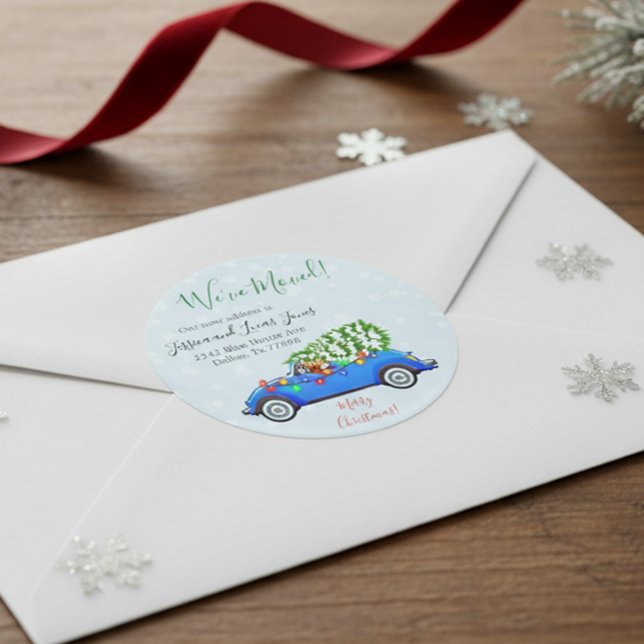 Sticker Rond Annonce de déménagement de Noël (Créateur téléchargé)
