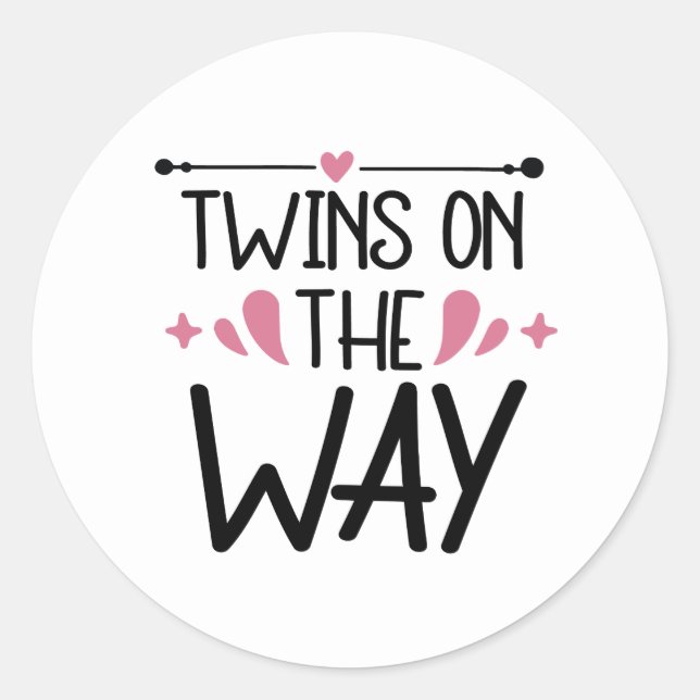 Sticker Rond Annonce de grossesse de jolis jumeaux  (Devant)