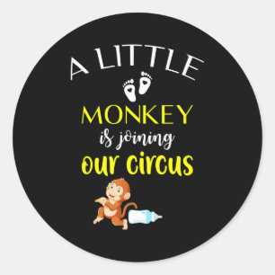 Sticker Rond Annonce de grossesse drôle Révélation nouveau bébé