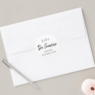 Sticker Rond Annonce de grossesse minimaliste
