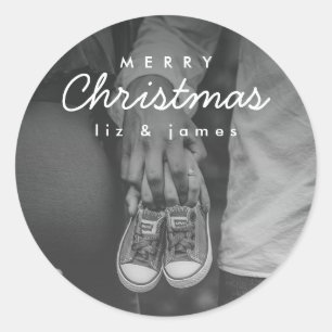 Sticker Rond Annonce de grossesse Noël