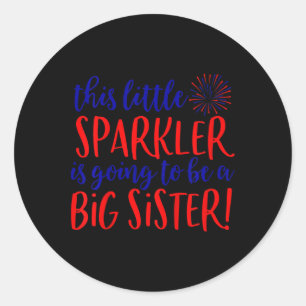 Sticker Rond Annonce de grossesse pour grande sœur Kids Sparkle
