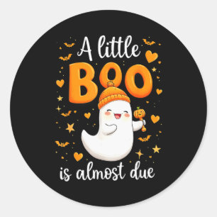 Sticker Rond Annonce de grossesse pour Halloween Un petit Boo e