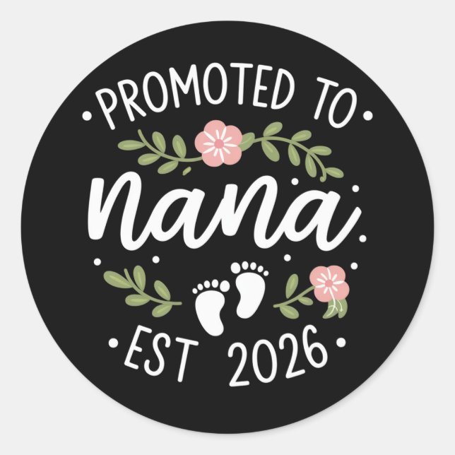 Sticker Rond Annonce de grossesse promue à Nana 2026  (Devant)