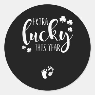 Sticker Rond Annonce de grossesse St Pattys St Patricks Day P