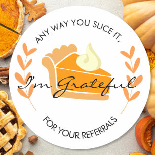 Sticker Rond annonce de recommandations de part de tarte immobi