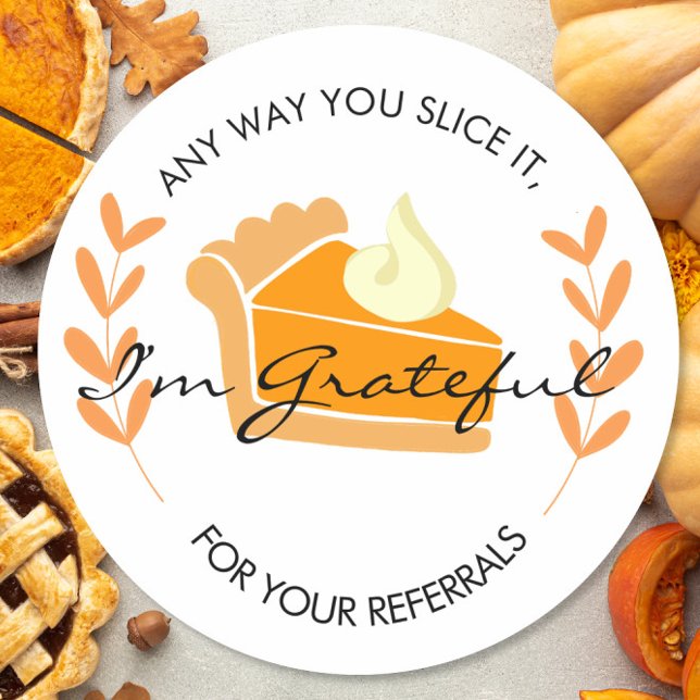 Sticker Rond annonce de recommandations de part de tarte immobi (Créateur téléchargé)