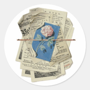 Sticker Rond Annonces postées et impression scrapbooking Art