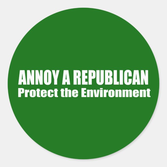 Sticker Rond Annoy Un Républicain qui sauve l'environnement (Devant)