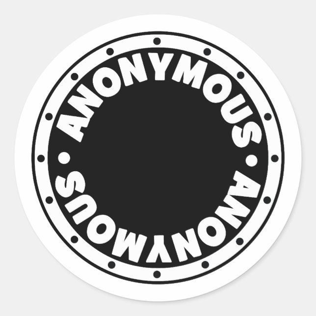 Sticker Rond Anonyme (Devant)