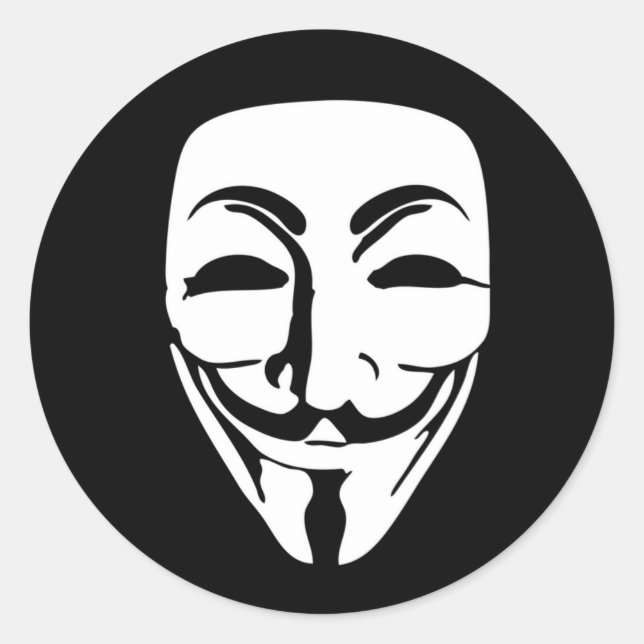 Sticker Rond ANONYMOUS mask (Devant)