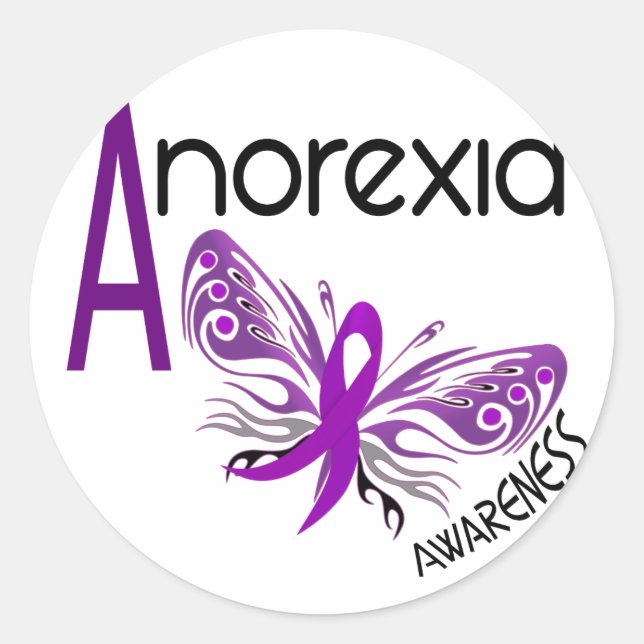 STICKER ROND ANOREXIA BUTTERFER 3.1 (Devant)