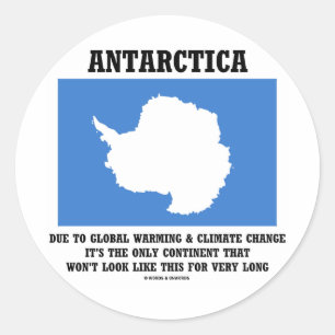 Sticker Rond Antarctica Global Warming Changement climatique