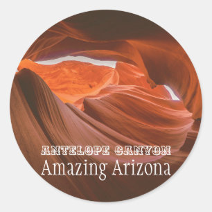 Sticker Rond Antelope Canyon Arizona   Sandstone Desert Valley