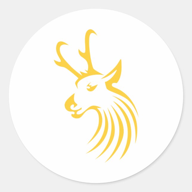 Sticker Rond Antelope Pronghorn dans le style dessin de souhait (Devant)