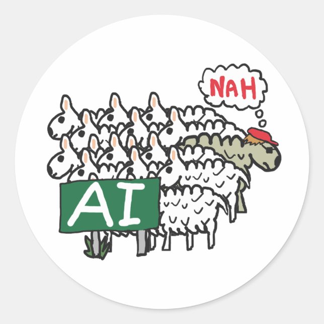 Sticker Rond Anti AI (Devant)