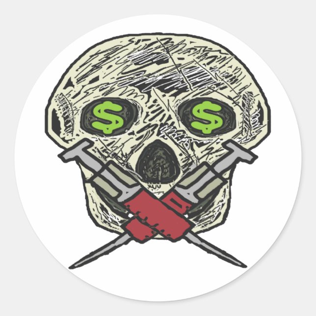 Sticker Rond Anti Big Pharma (Devant)