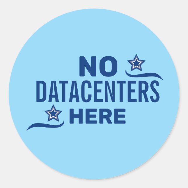 Sticker Rond Anti Datacenter Politique (Devant)