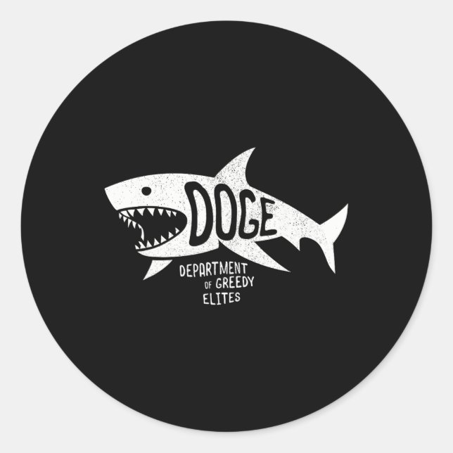 Sticker Rond Anti Doge D.o.g.e. Véritable Signification Elites  (Devant)