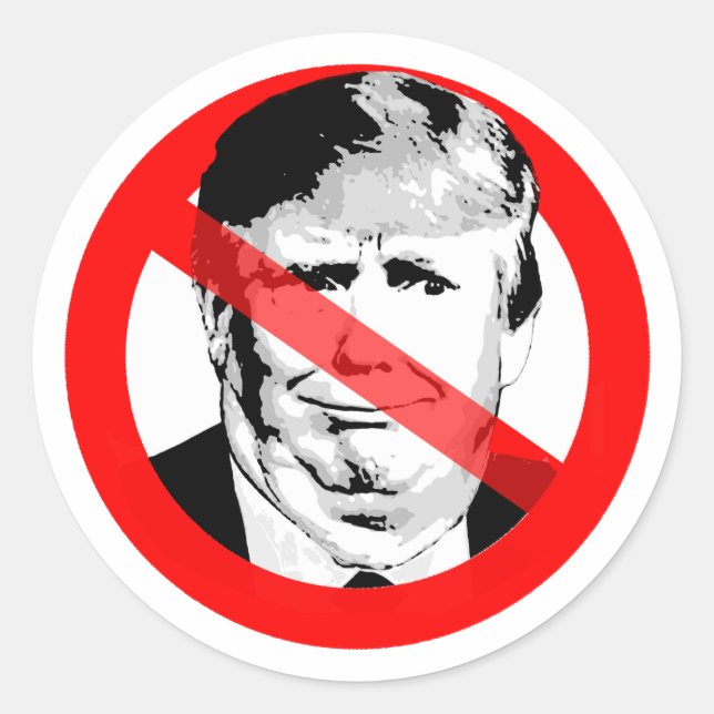 Sticker Rond Anti Donald Trump Chin Traversé (Devant)