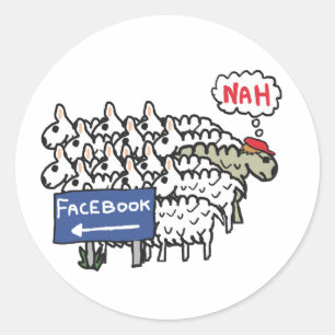 Sticker Rond Anti Facebook