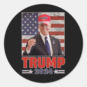 Sticker Rond Anti Joe Biden Drôle Conservateur Donald Trump 202