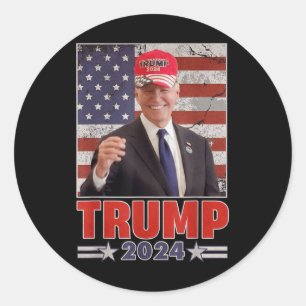 Sticker Rond Anti Joe Biden Funny Conservateur Donald Trump 2