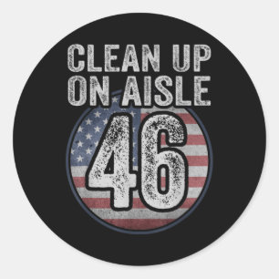Sticker Rond Anti Joe Biden Trump 2024 Retour Amérique Nettoyer